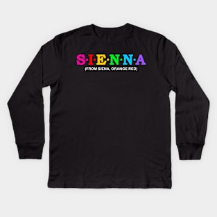 Sienna - From Siena, Orange Red. Kids Long Sleeve T-Shirt